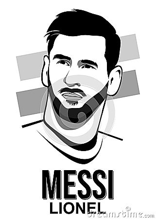 Lionel Messi Line Art Editorial Stock Photo