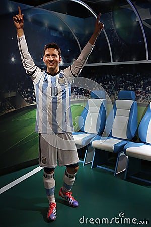 Lionel Messi wax statue Editorial Stock Photo