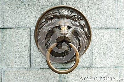 Lionhead oLd door knocker Stock Photo