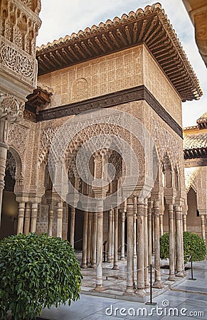 Alhambra Nazaries palace, Granada, Spain Stock Photo