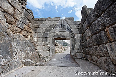 The Lions Gate in Mycenae Stock Photo