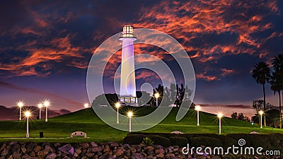 Lions Lighthouse Long Beach Stock Photo