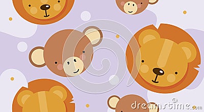 lions and monkeys Vector Illustration