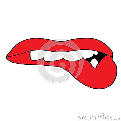 Lip biting vector illustration by crafteroks Vector Illustration