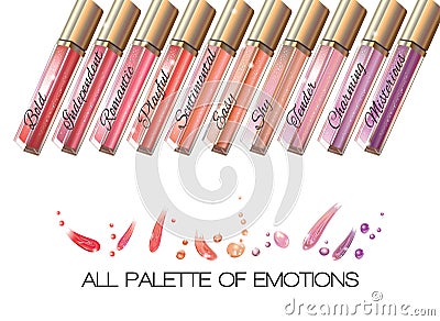 Lip gloss banner Cartoon Illustration