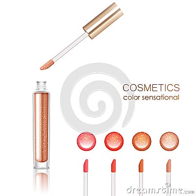 Lip Gloss Set Vector Illustration