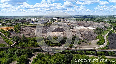 Lipetsk, Russia - July 11. 2017. View of site for processing blast furnace from the NLMK plant Editorial Stock Photo