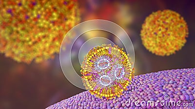 Lipid nanoparticle mRNA vaccine, 3D illustration Cartoon Illustration