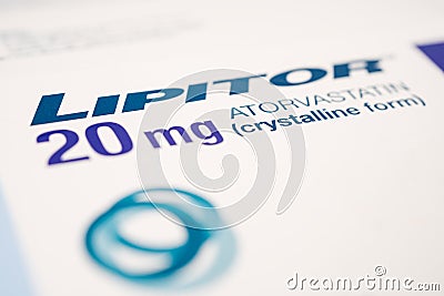 Bangkok, Thailand, June 1, 2020 Lipitor, Lipid cholesterol lowering drug, reduce LDL low density lipoprotein healthy strong Editorial Stock Photo