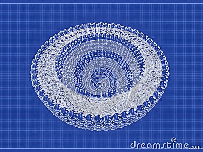 Liposome Bi-layer Structure 3D rendering blueprint Illustration Cartoon Illustration