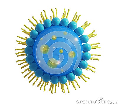 Liposome structure cell 3D rendering Stock Photo