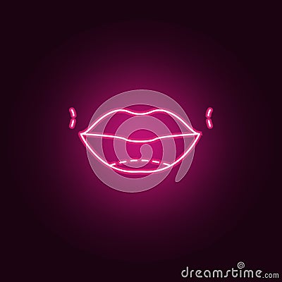Lips botox enlarge augment icon. Elements of anti agies in neon style icons. Simple icon for websites, web design, mobile app, Stock Photo