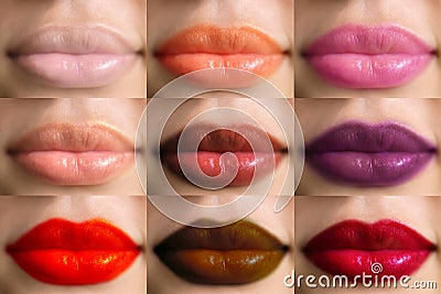 Lipstick color set Stock Photo