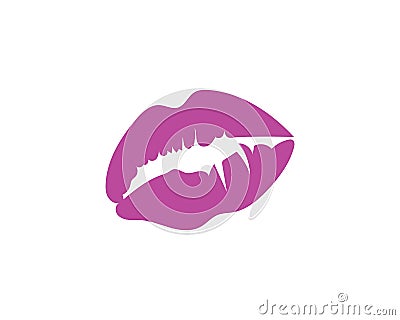 lips icon vector template Vector Illustration