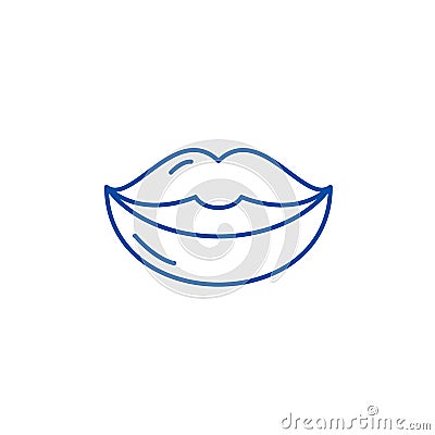 Lips line icon concept. Lips flat vector symbol, sign, outline illustration. Vector Illustration