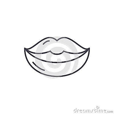 Lips line icon concept. Lips vector linear illustration, symbol, sign Vector Illustration