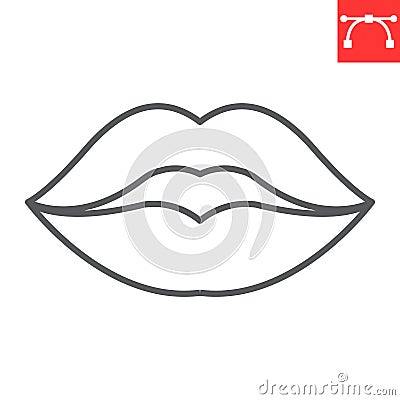 Lips line icon Vector Illustration