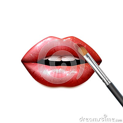 Lips Make Up Vector Illustration