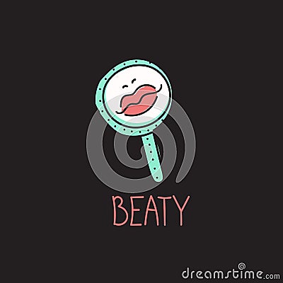 Lips and mirror Vector Illustration