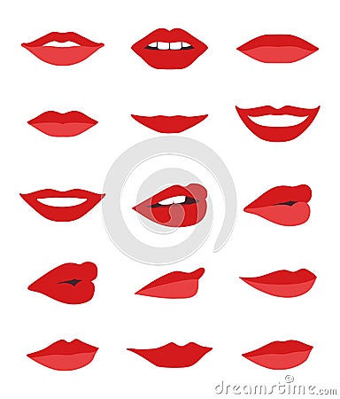 Lips and mouth vector set Vector Illustration