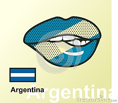 Lips with national flag Vector Illustration