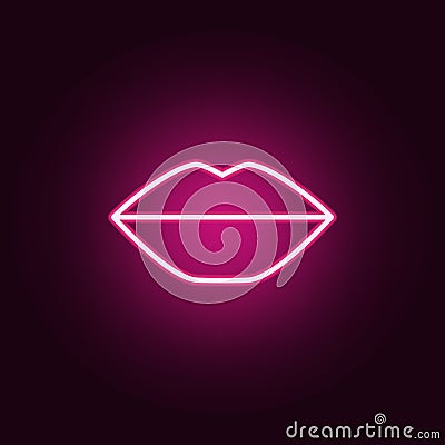 lips neon icon. Elements of web set. Simple icon for websites, web design, mobile app, info graphics Stock Photo