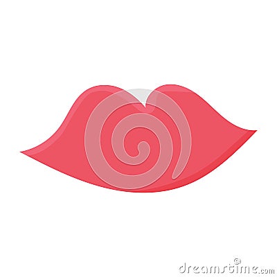 lips red kiss french france lipstick icon Vector Illustration