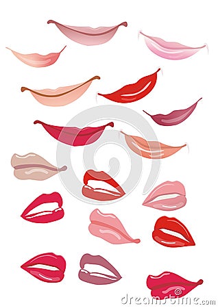 Lips and smile Vector Illustration