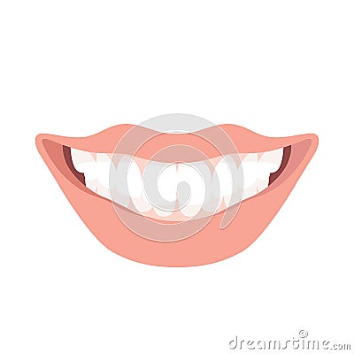 Lips smile illustration style Flat Cartoon Illustration