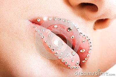 Lips with sparkle Stock Photo