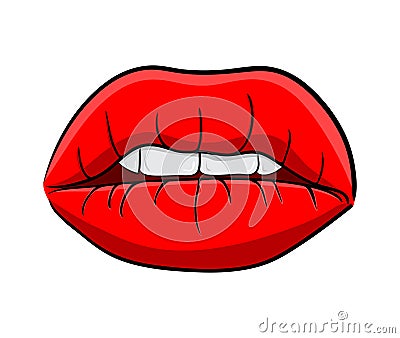 Lips with teeth cartoon vector symbol icon design. Beautiful ill Vector Illustration