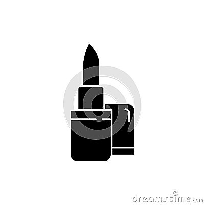 Lipstick black glyph icon Vector Illustration