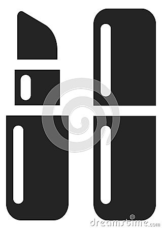 Lipstick black icon. Makeup symbol. Female beauty sign Stock Photo