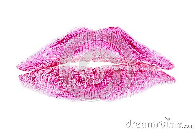 Lipstick kiss Stock Photo