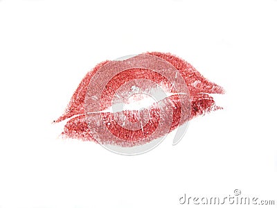 Lipstick kiss Stock Photo