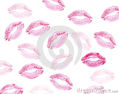 Lipstick kisses Stock Photo