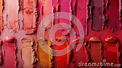 Lipstick Palette Perfection Colorful Cosmetics Display Close up Stock Photo