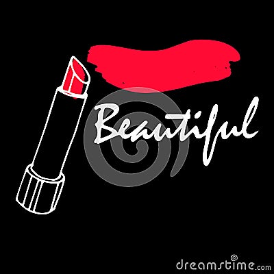 lipstick red fashion beauty vector makeup glamour beautiful luxury Vector Illustration