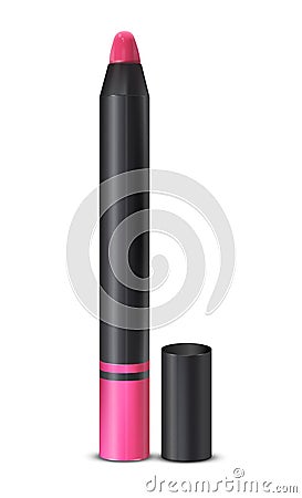 Lipstick rose color luxury makeup Vector Illustration