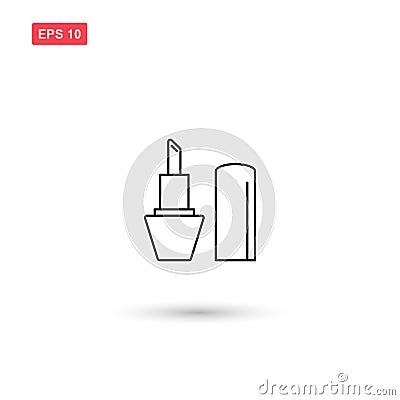 Lipstick rouge icon vector isolated 3 Vector Illustration