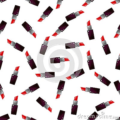 Lipstick seamless pattern. Glamour vector background Vector Illustration