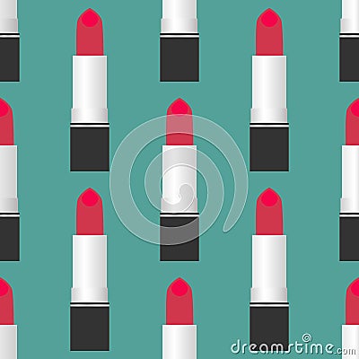 Lipstick seamless pattern Vector Illustration