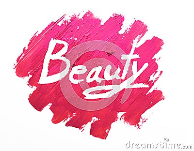 Lipstick smudged on white background with Beauty Stock Photo