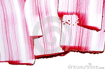 Lipstick swatch sample on white background. Close up. Stock Photo