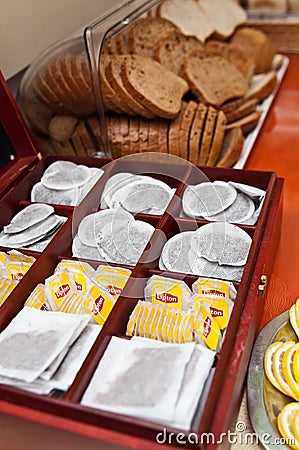 Lipton teabags in buffet Editorial Stock Photo