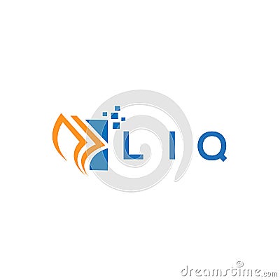 LIQ credit repair accounting logo design on WHITE background. LIQ creative initials Growth graph letter logo concept. LIQ business Vector Illustration