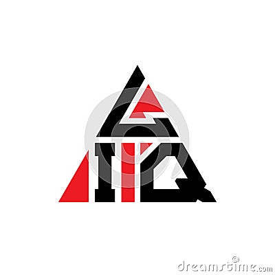 LIQ triangle letter logo design with triangle shape. LIQ triangle logo design monogram. LIQ triangle vector logo template with red Vector Illustration