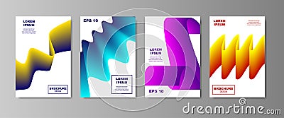 Liquid abstract backgrounds color covers set. Dynamic fluid shapes. Catalog page with smooth gradient. vector Vector Illustration