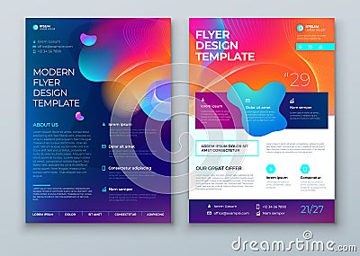 Liquid Abstract Flyer Design. Dark Fluid Dynamic Graphic Element for Modern Brochure, Banner, Poster, Flyer or Vector Illustration