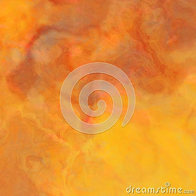 Liquid abstract watercolor gradient bright orange red yellow colors with blob sponge shapes and line shape Stock Photo